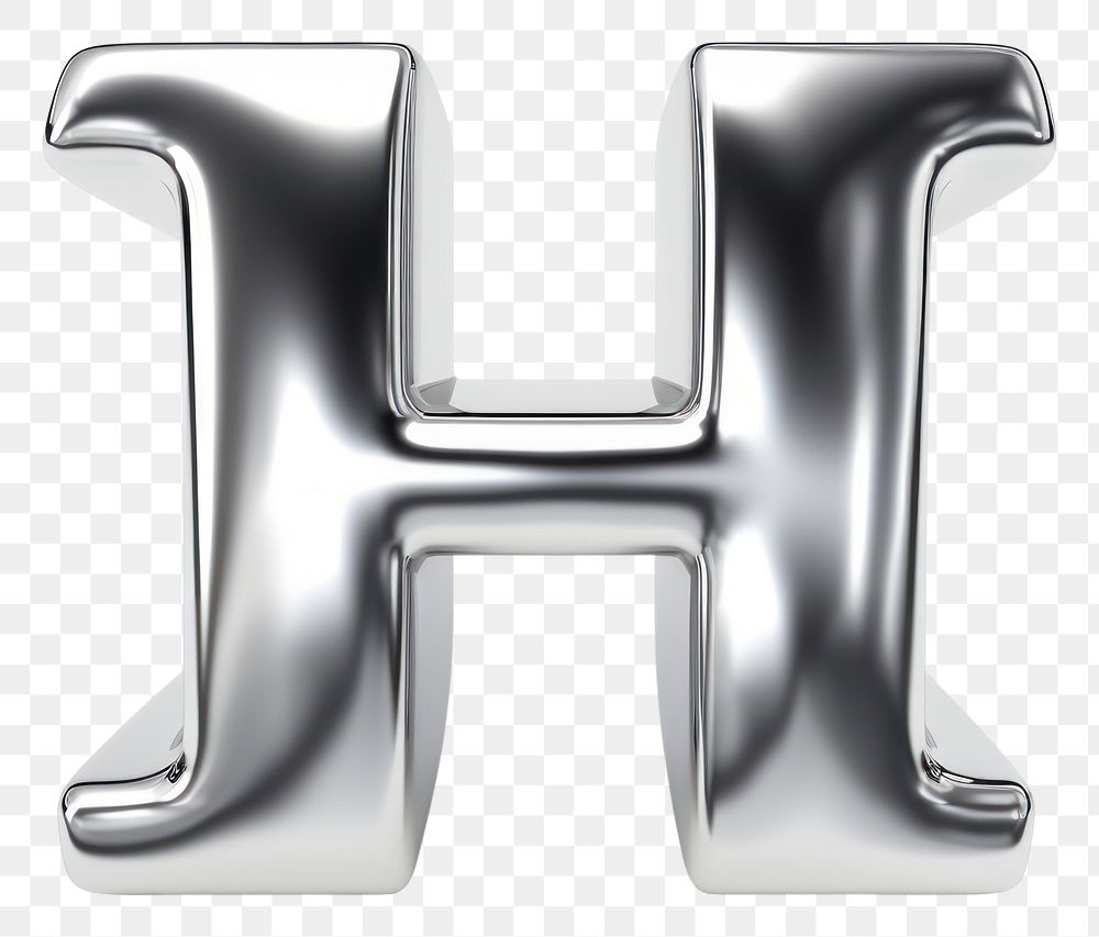PNG H letter shape Chrome material text white background furniture.
