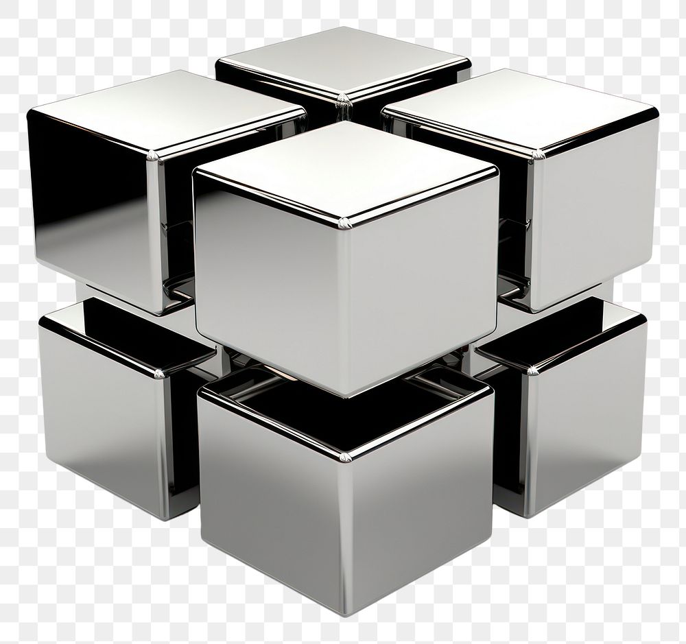 PNG Thinking box Chrome material toy white background container.