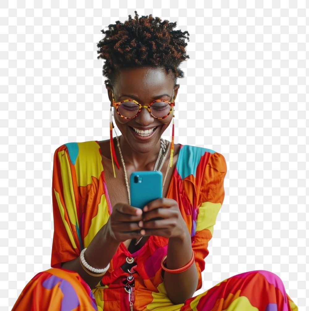 PNG Smart phone smiling sitting smile.