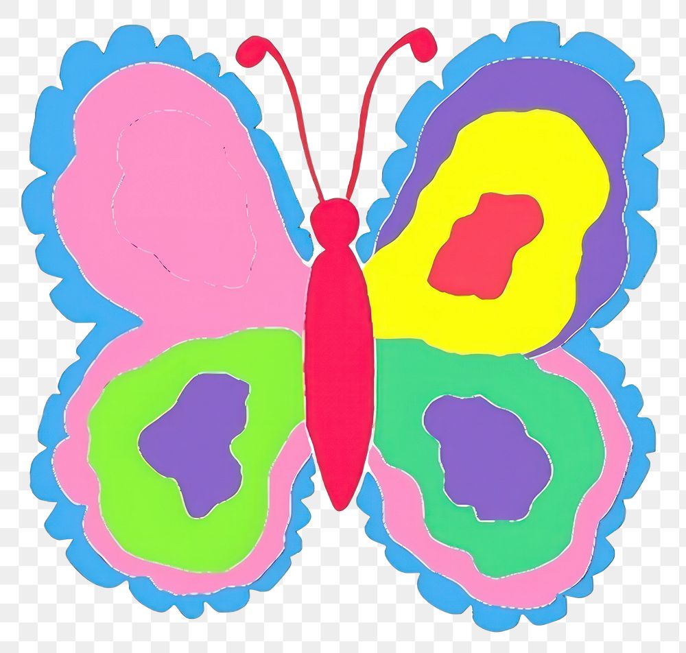 PNG Butterfly pattern white background vibrant color.
