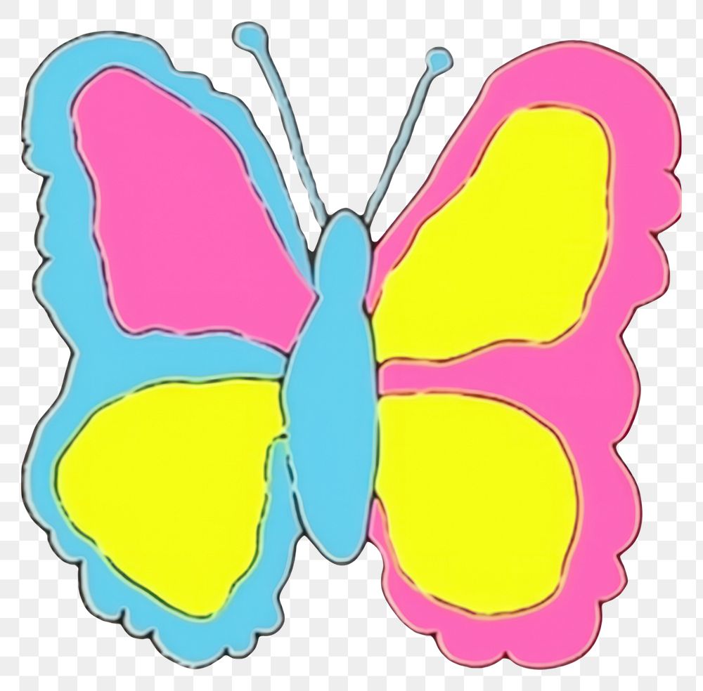 PNG Butterfly insect white background vibrant color.
