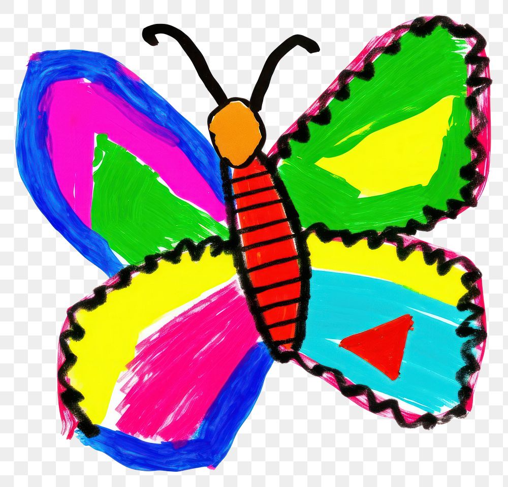 PNG Butterfly white background vibrant color creativity.