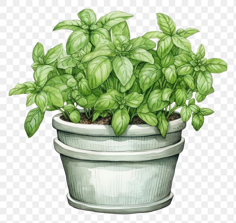PNG Herb pot herbs plant leaf.