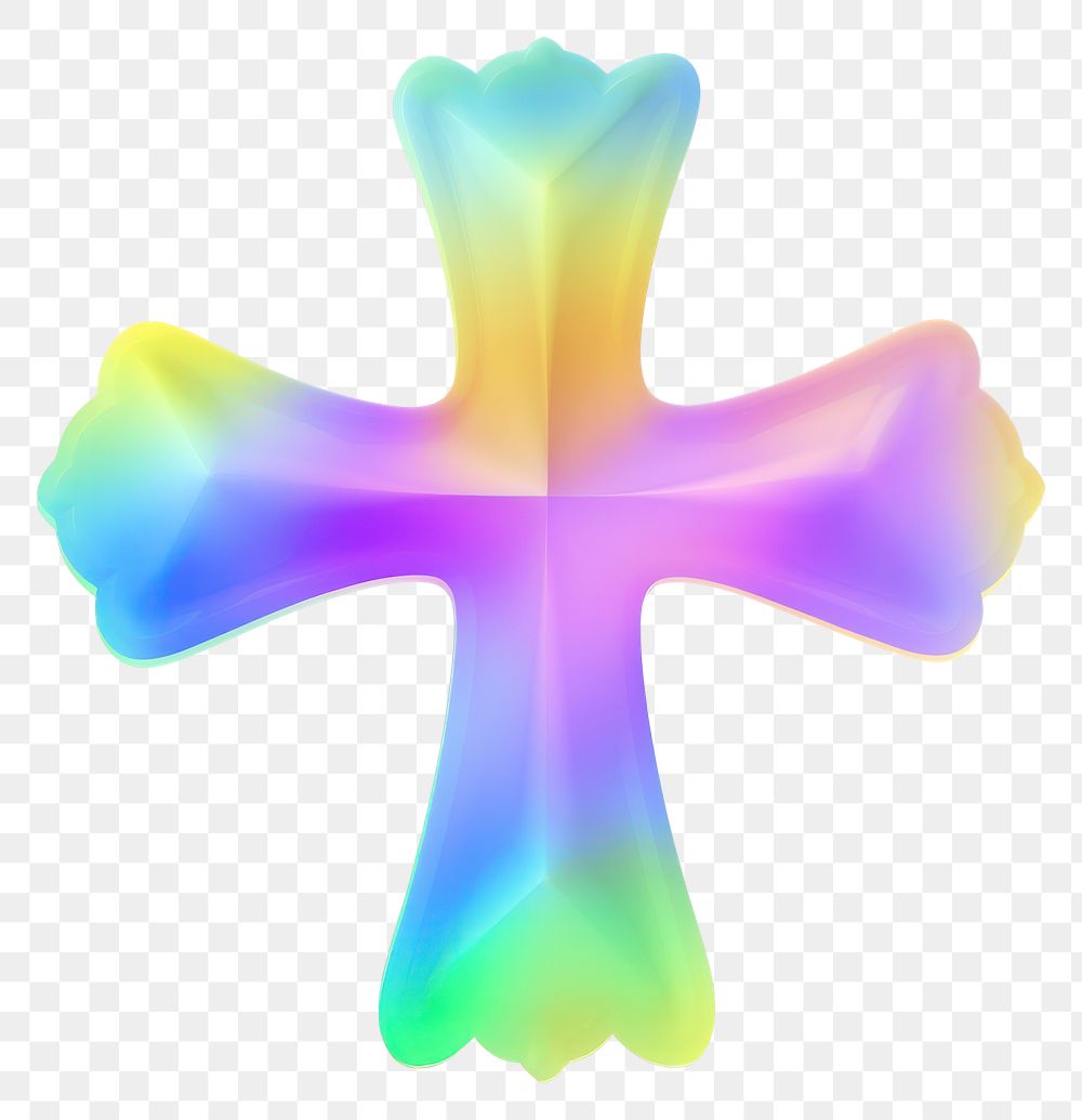 PNG Christian cross abstract purple symbol.