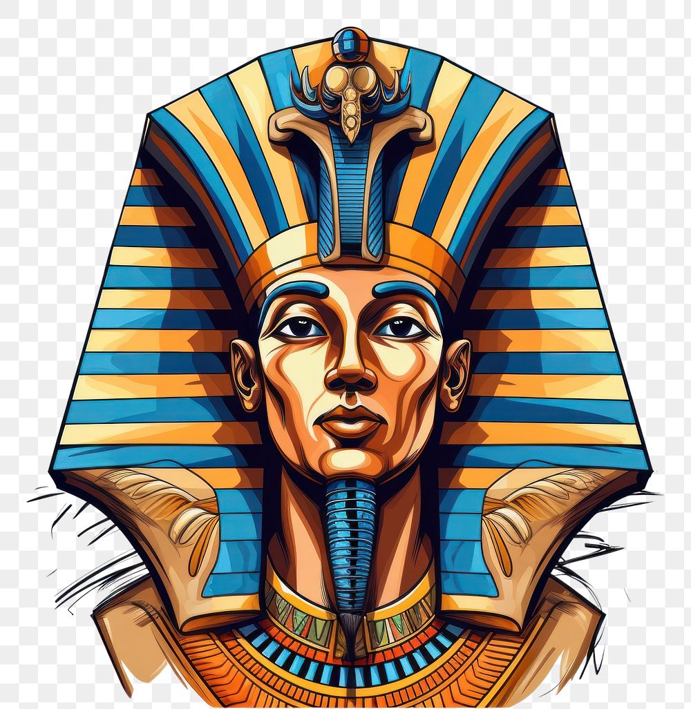 PNG Egyptian king portrait drawing.