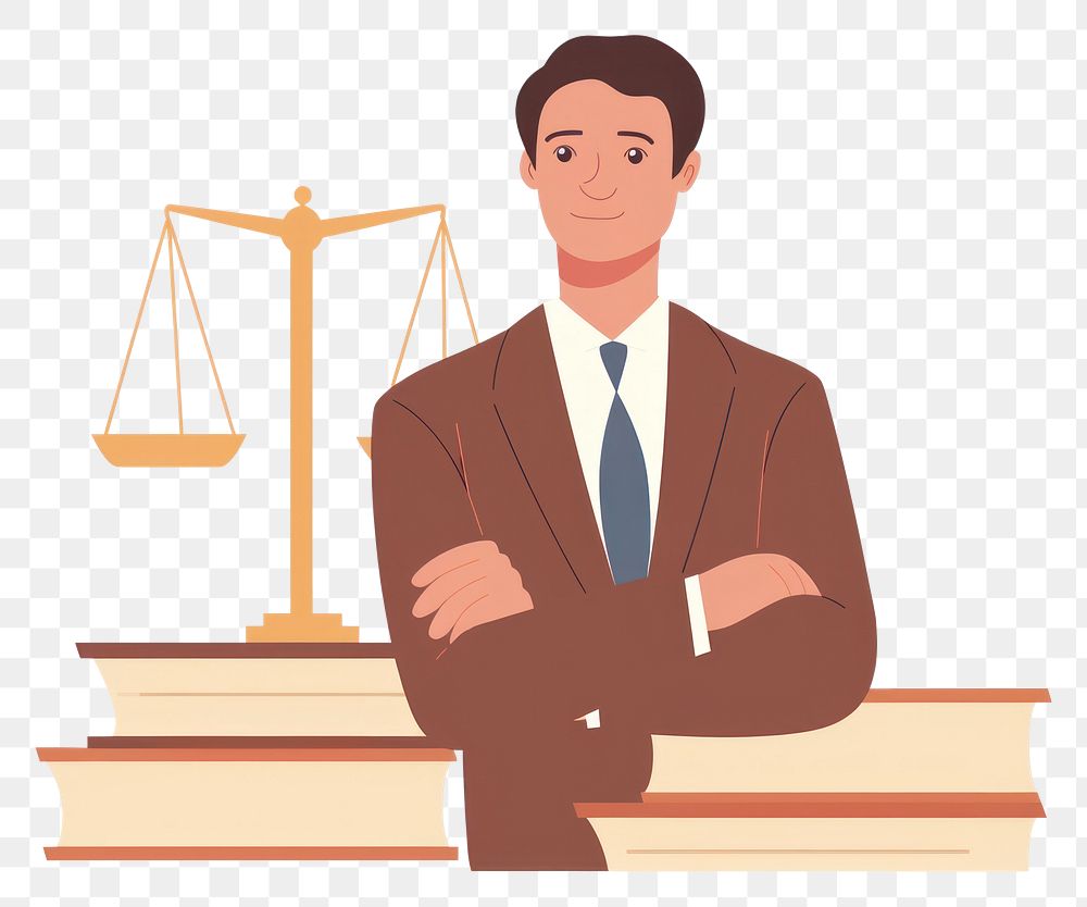 PNG Lawyer flat illustration adult scale art.