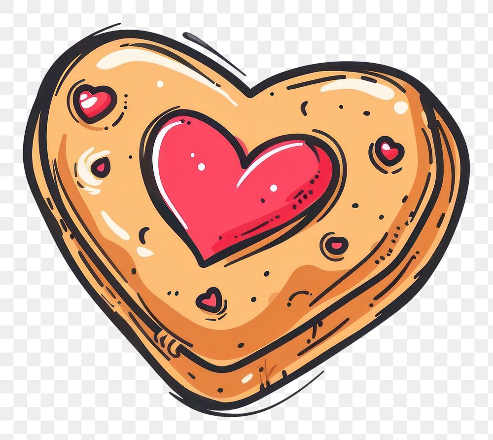 PNG Valentines cookie heart food white background.