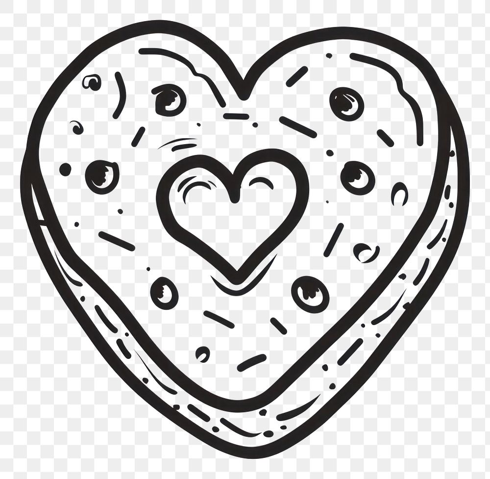 PNG Valentines cookie drawing doodle sketch.