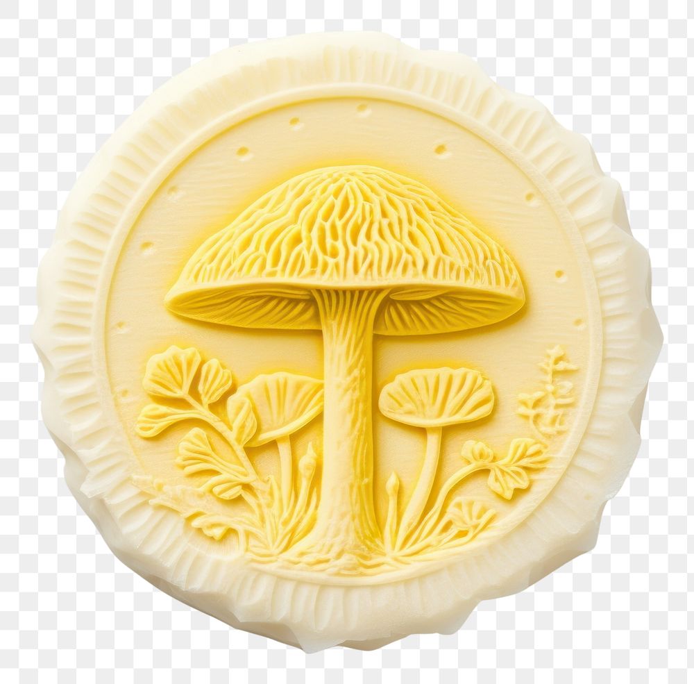 PNG  Seal Wax Stamp a mushroom fungus yellow freshness
