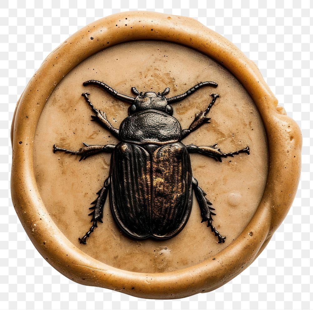 PNG  Seal Wax Stamp a bug animal insect white background.