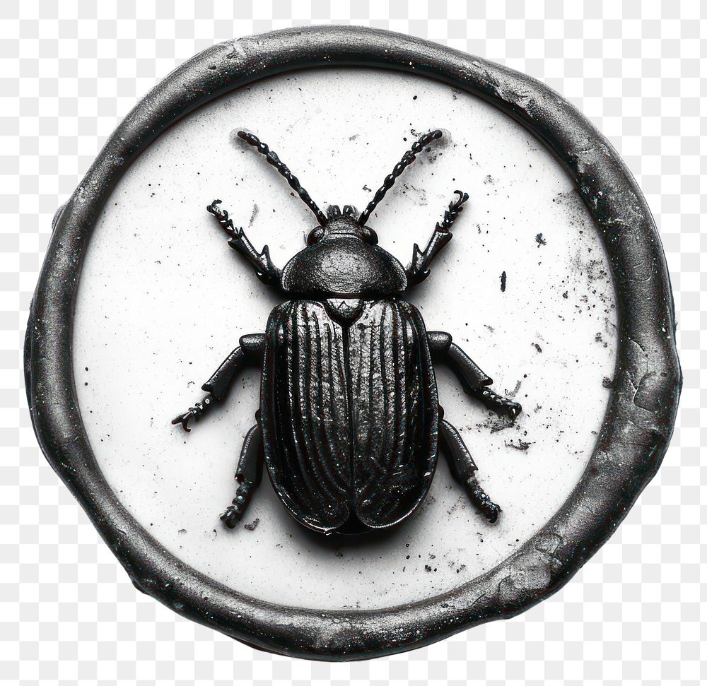 PNG  Seal Wax Stamp a bug animal insect white background.