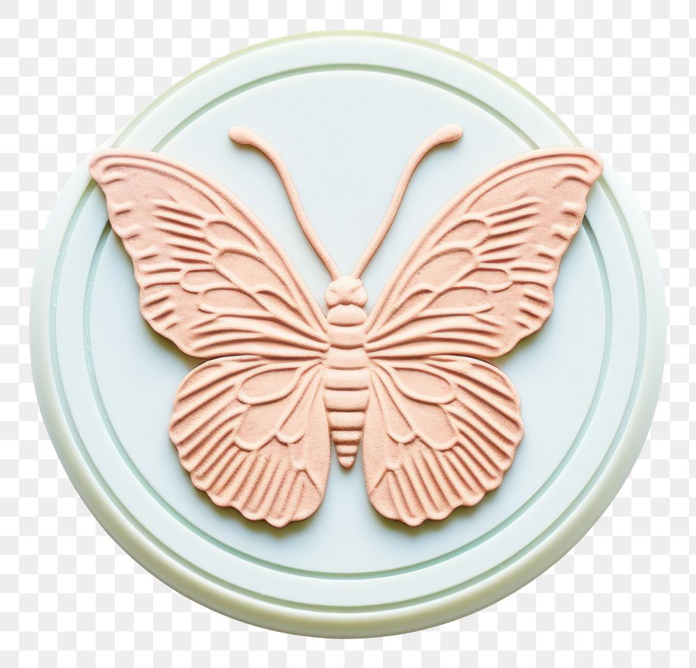 PNG  Seal Wax Stamp a butterfly white background accessories accessory.