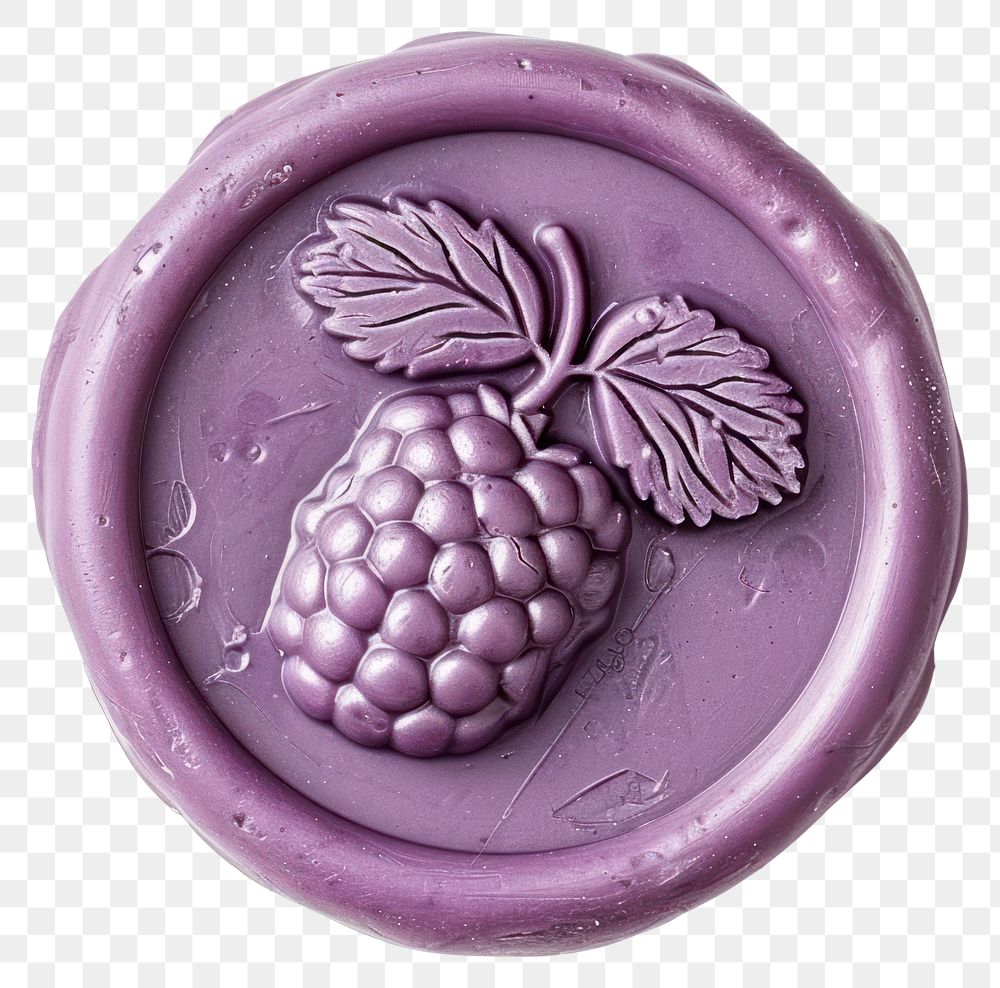 PNG  Seal Wax Stamp a berry purple white background salmonberry.