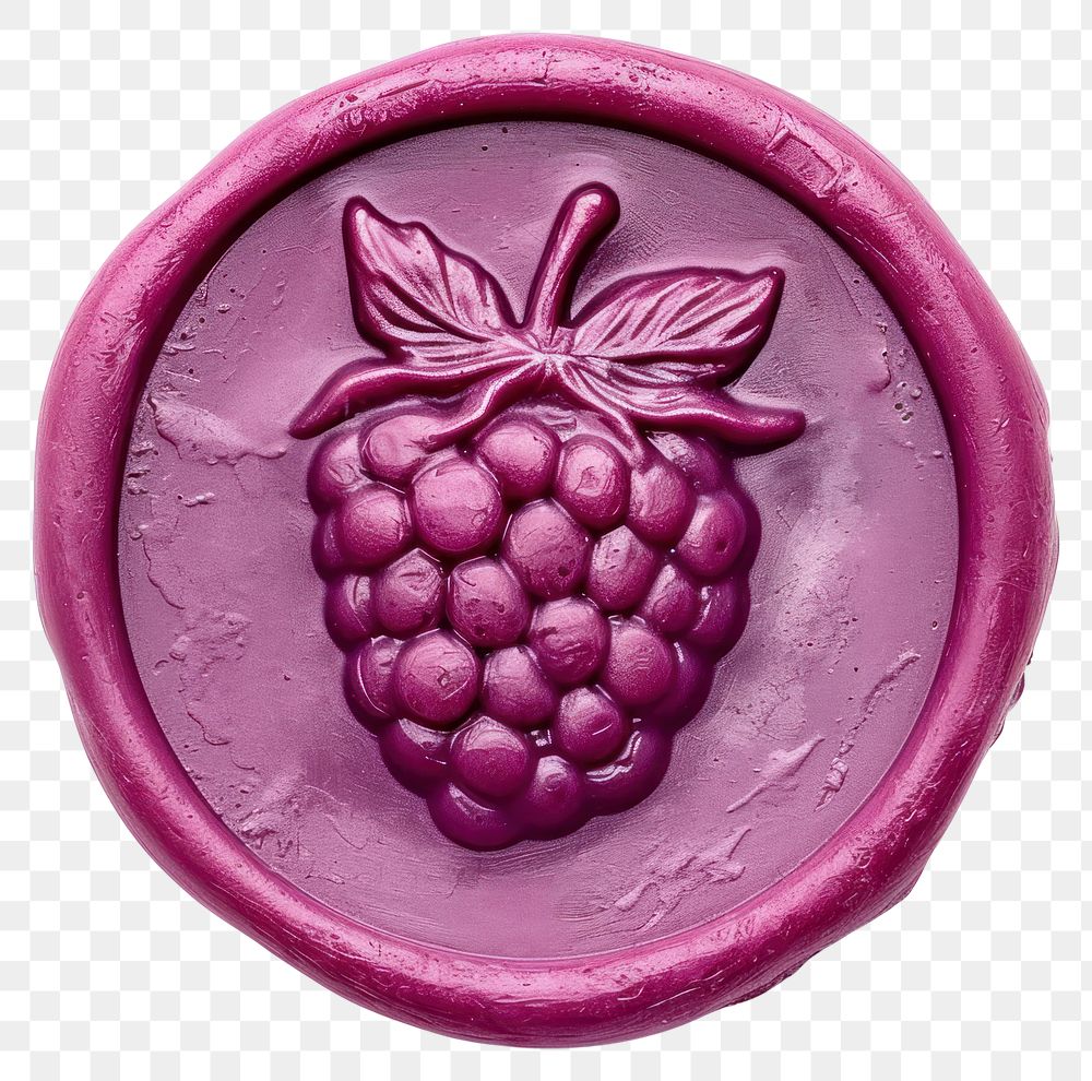 PNG  Seal Wax Stamp a berry purple white background thimbleberry.