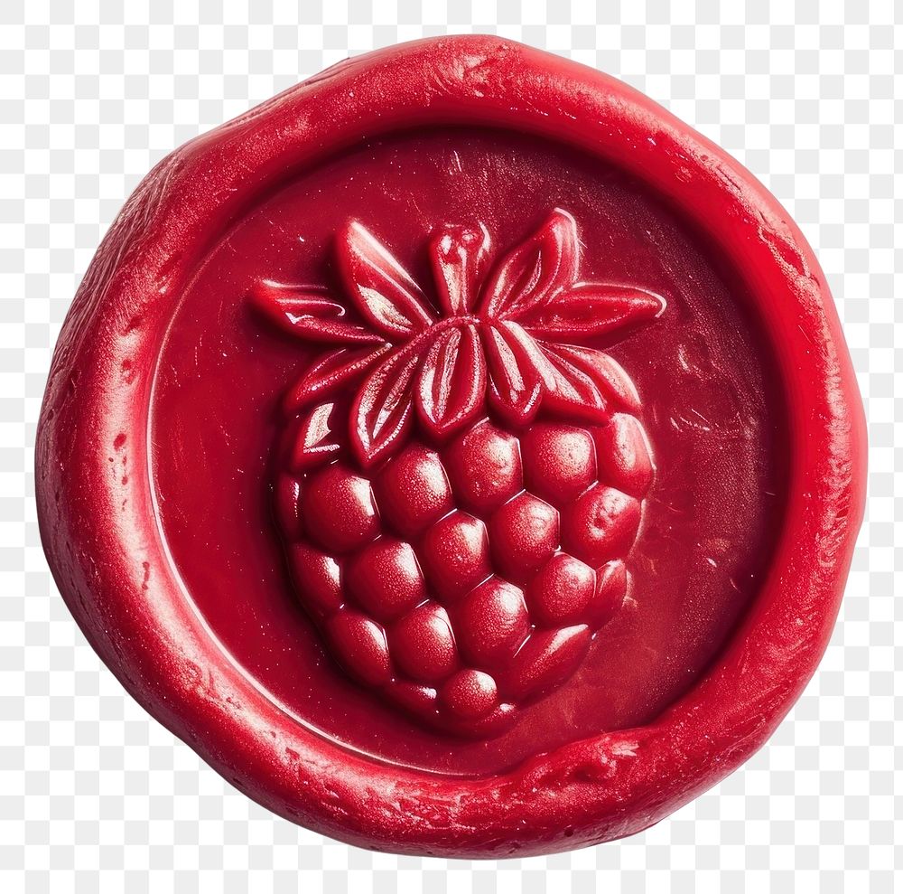 PNG  Seal Wax Stamp a berry food white background salmonberry.