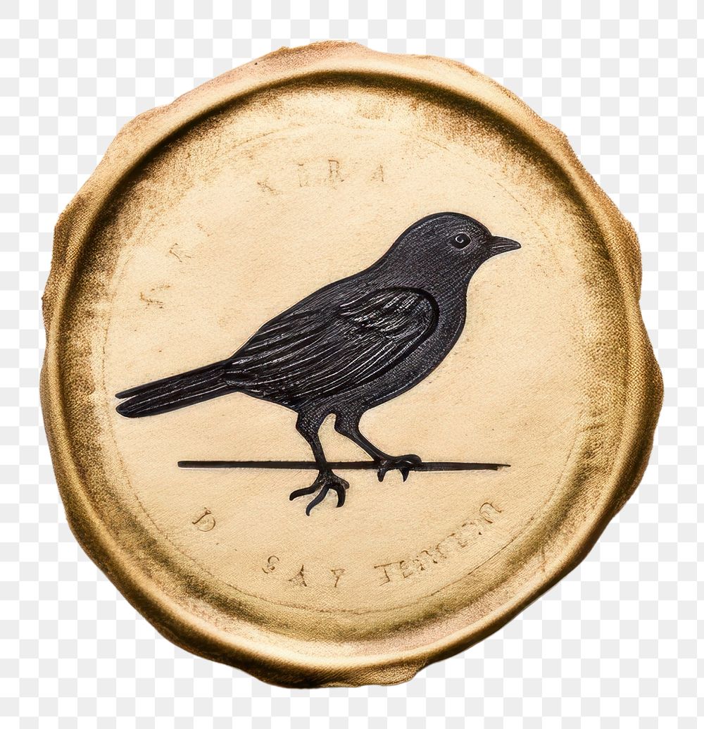 PNG  Seal Wax Stamp a bird animal locket money.