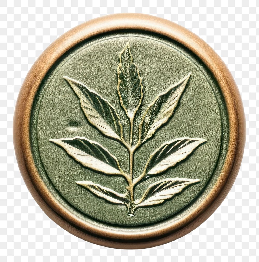 PNG  Seal Wax Stamp a botanical jewelry locket plant.