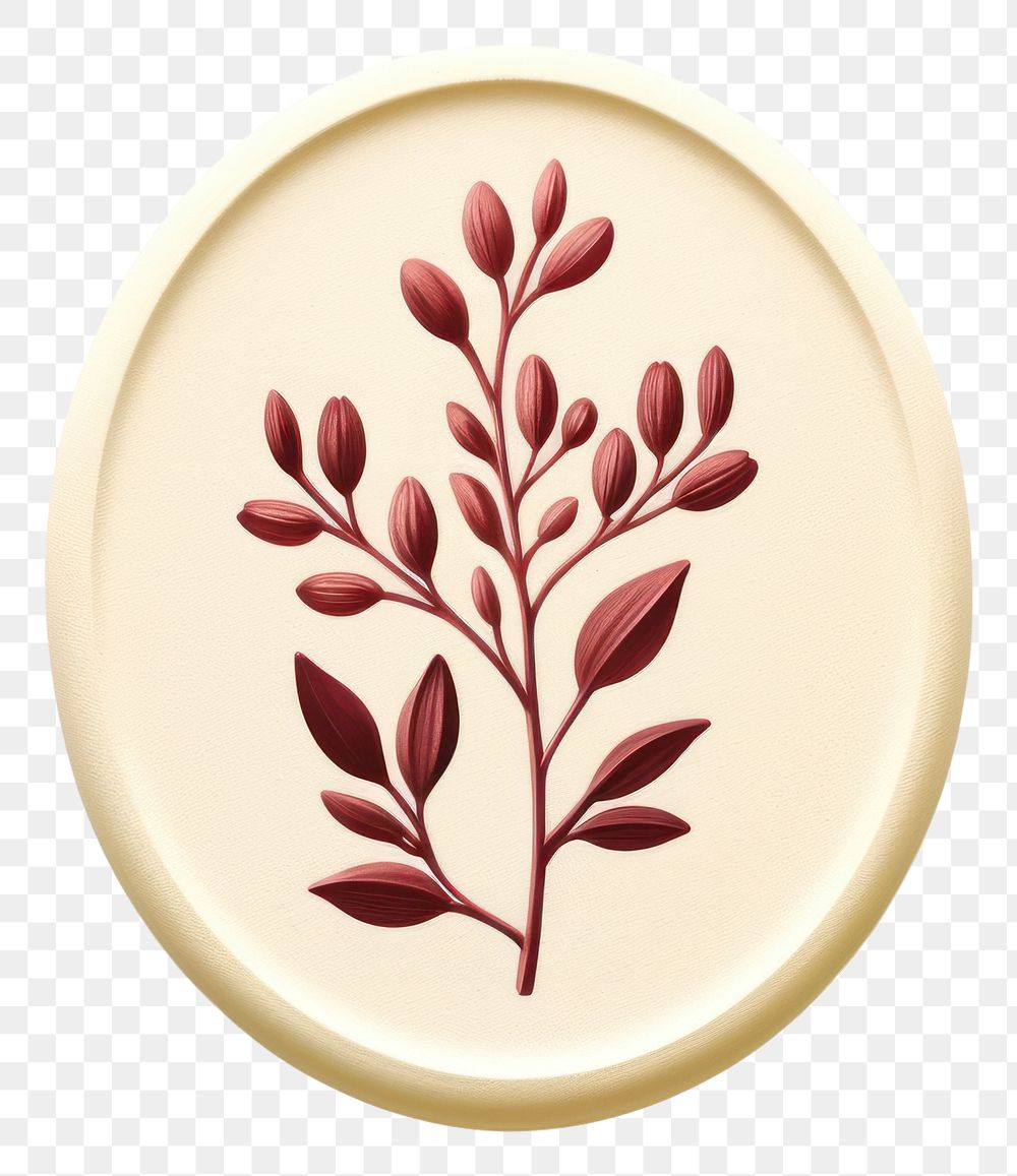 PNG  Seal Wax Stamp a botanical shape white background porcelain.
