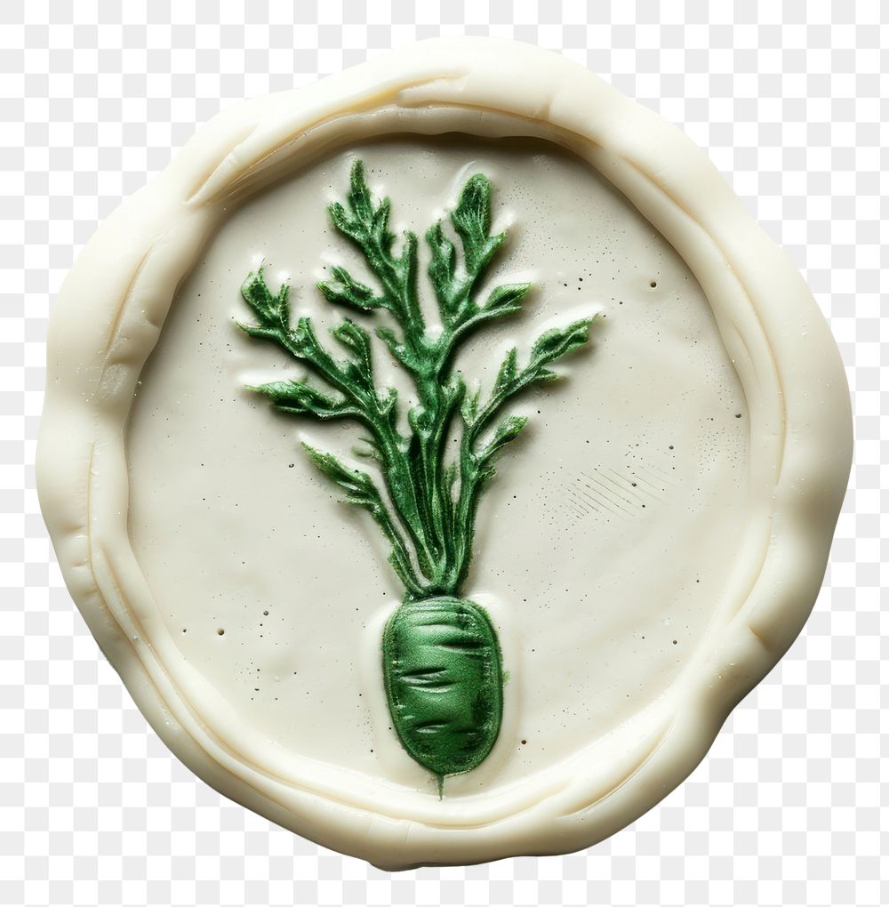 PNG  Seal Wax Stamp a carrot plant green food.