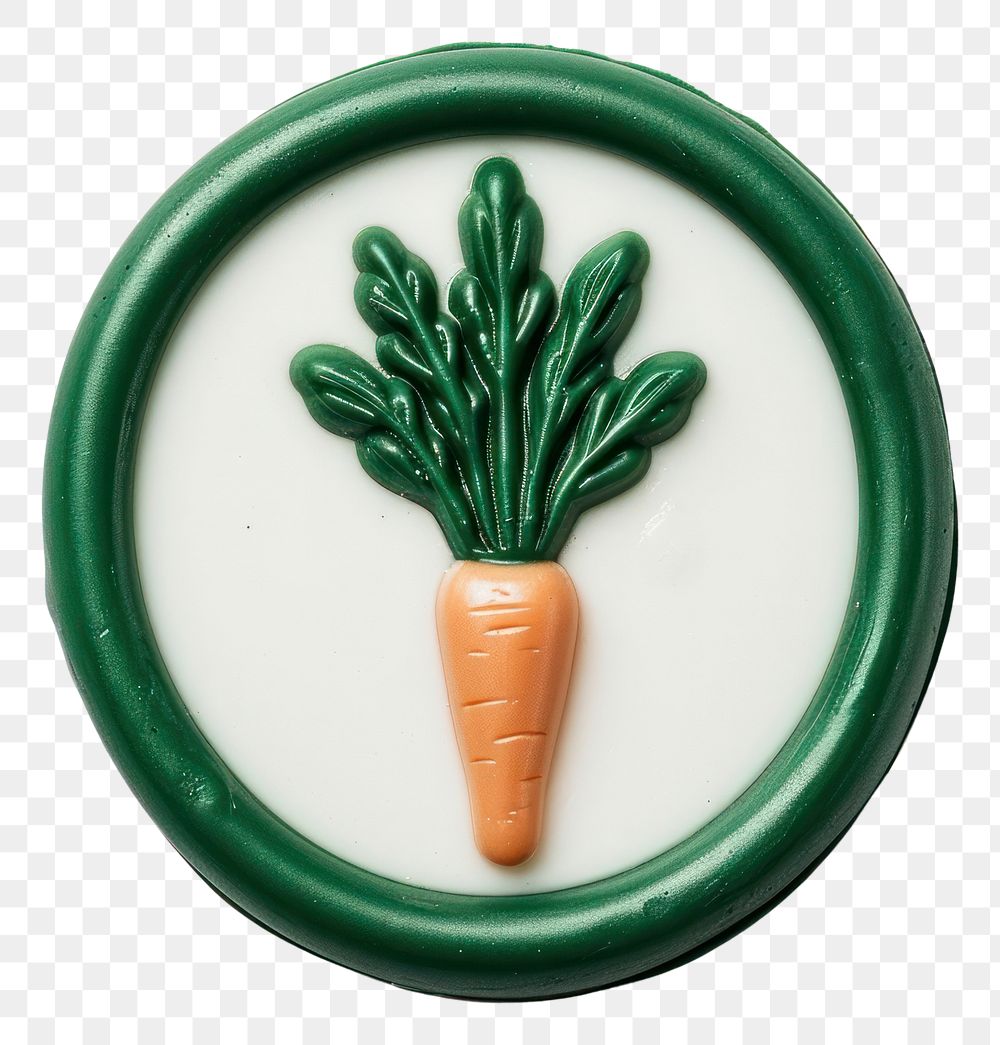 PNG  Seal Wax Stamp a carrot vegetable plant green.