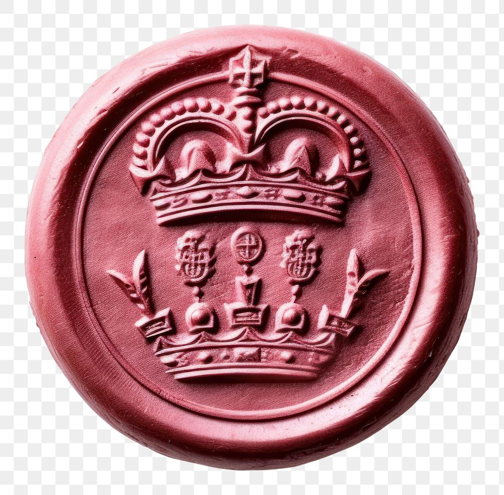 PNG  Seal Wax Stamp a crown craft white background currency.