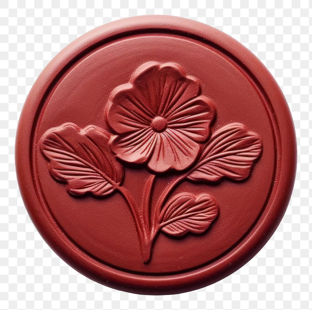 PNG  Seal Wax Stamp a floral white background dishware hibiscus.