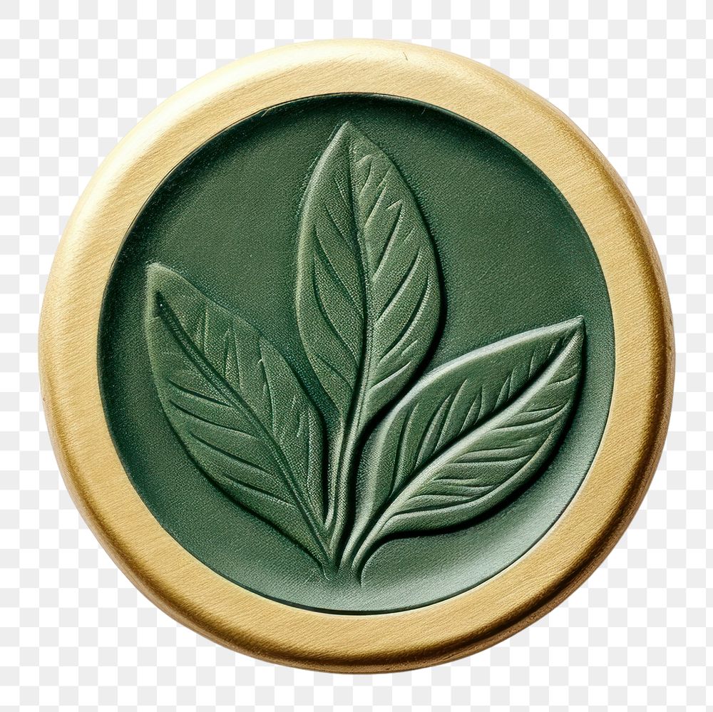 PNG  Seal Wax Stamp a leaf jewelry locket plant.