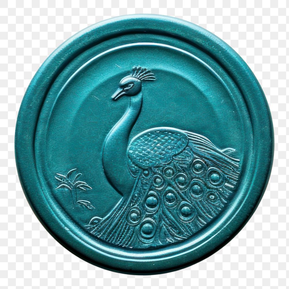 PNG  Seal Wax Stamp a peacock craft money representation