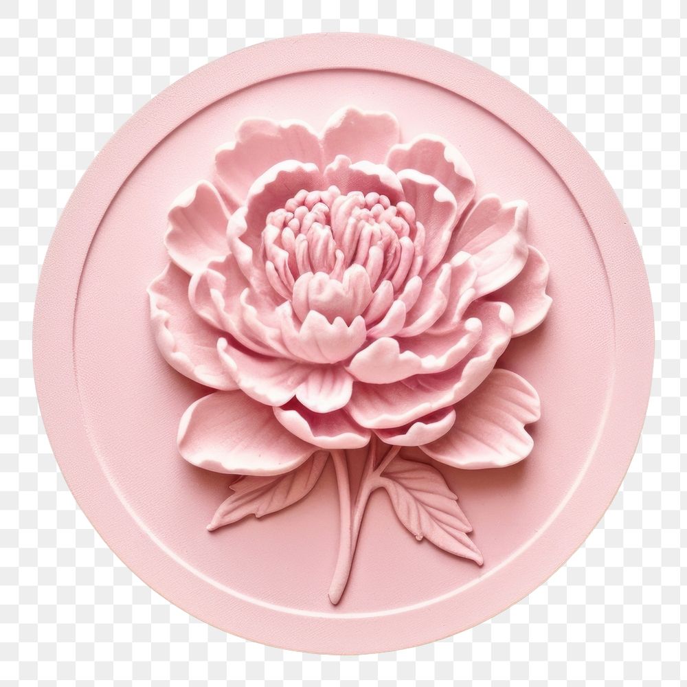 PNG  Seal Wax Stamp a peony flower craft plant.