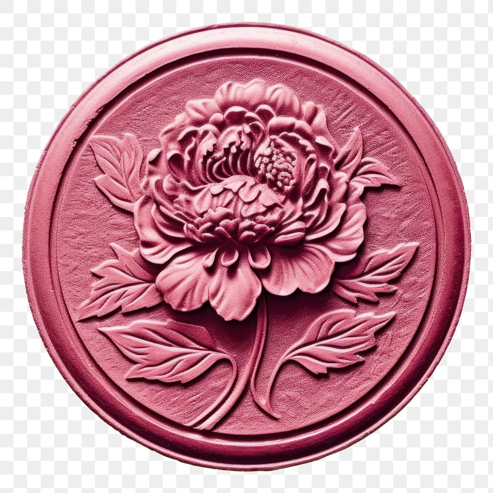 PNG  Seal Wax Stamp a peony craft white background accessories