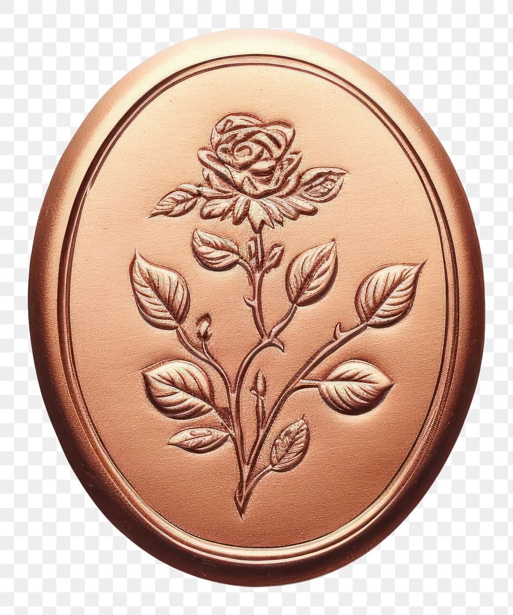 PNG  Seal Wax Stamp a rose bouquet jewelry locket money.