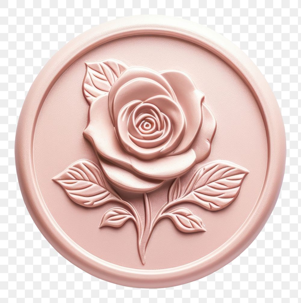 PNG  Seal Wax Stamp a rose flower shape plant.