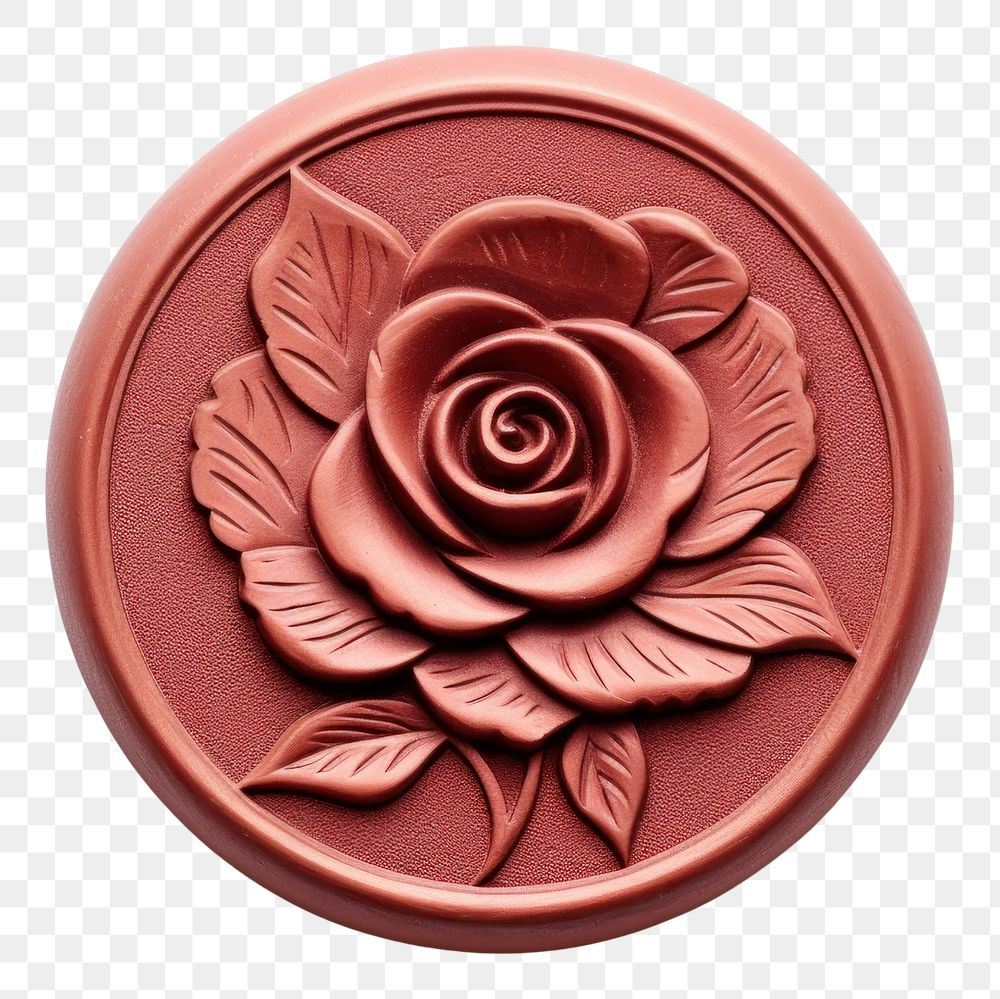 PNG  Seal Wax Stamp a rose craft white background accessories.