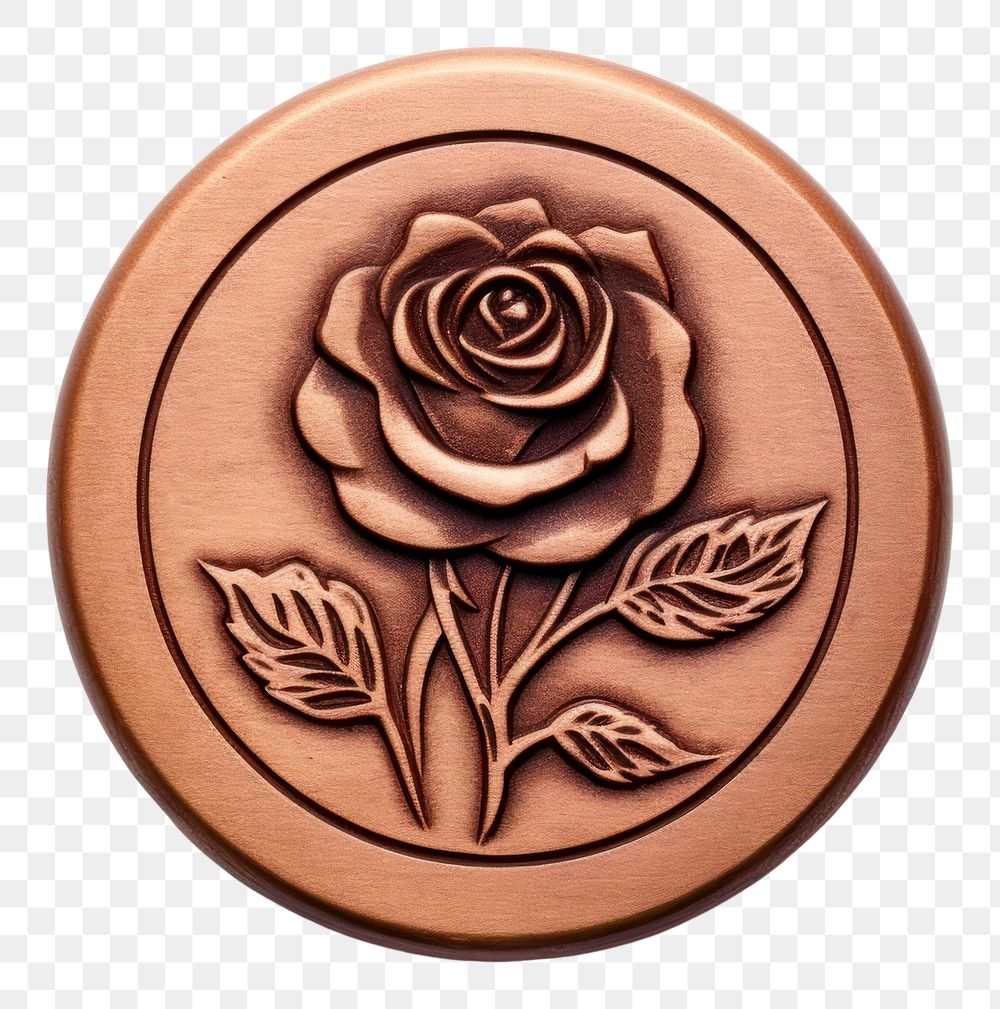 PNG  Seal Wax Stamp a rose jewelry craft white background.