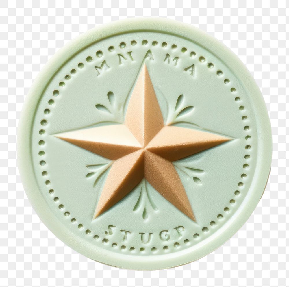 PNG  Seal Wax Stamp a star white background currency starfish.