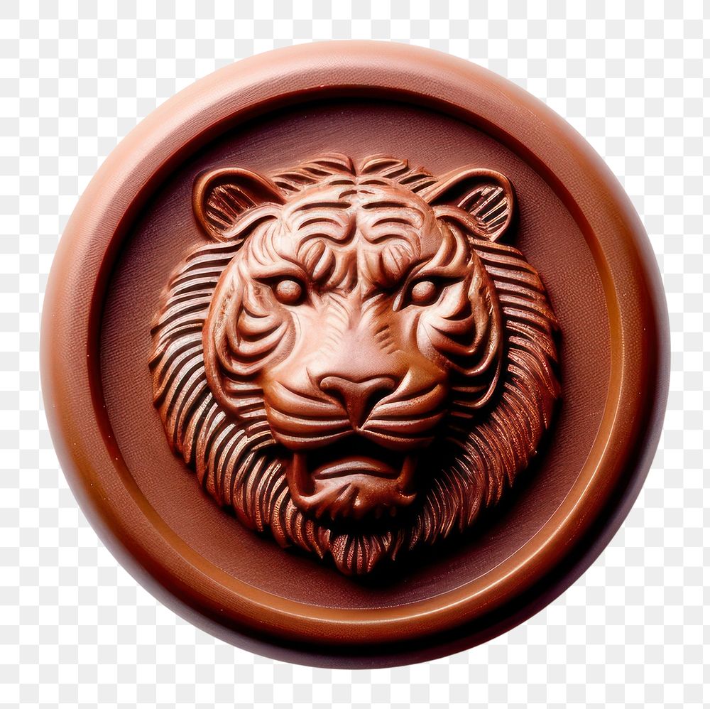 PNG  Seal Wax Stamp a tiger craft white background representation.