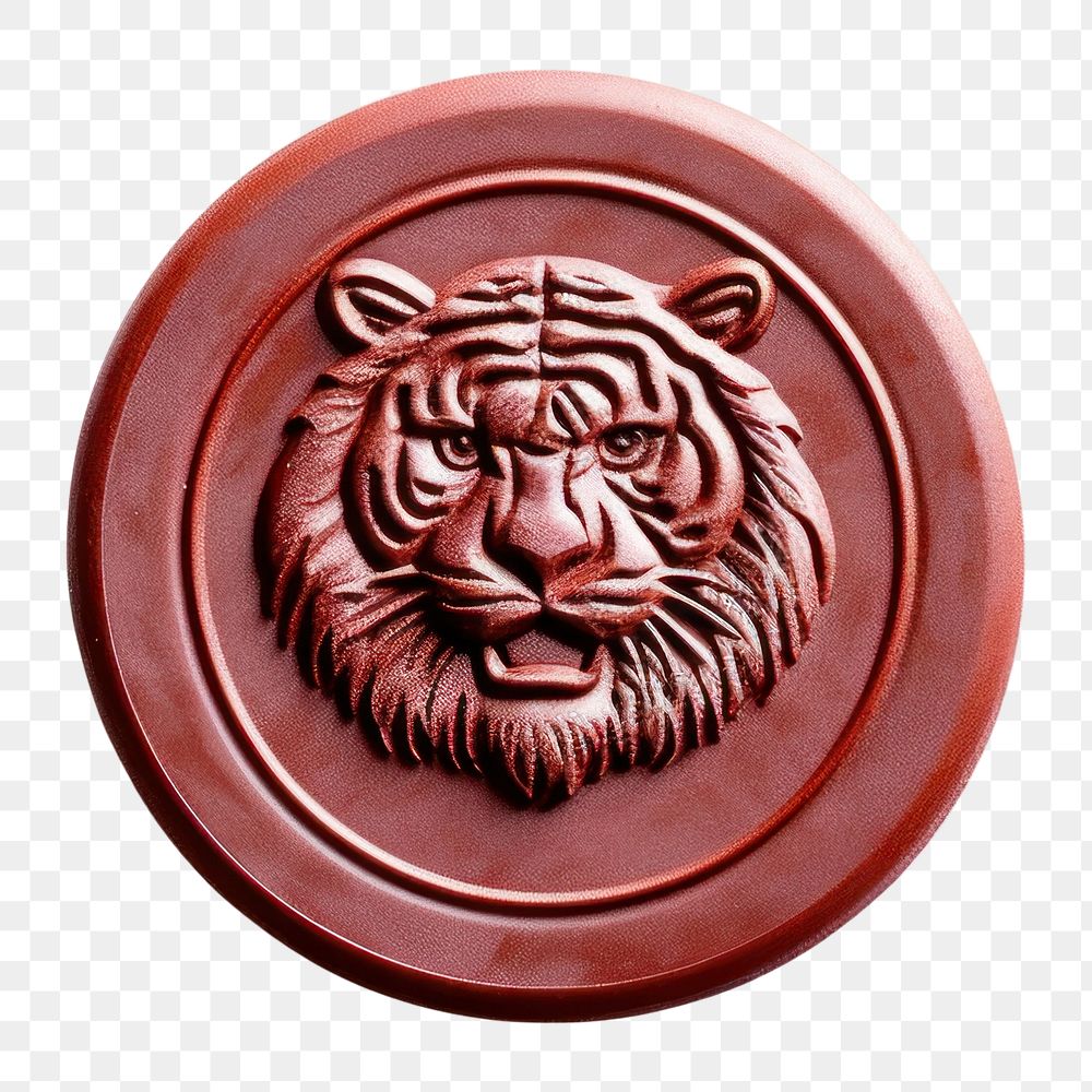 PNG  Seal Wax Stamp a tiger craft white background accessories.