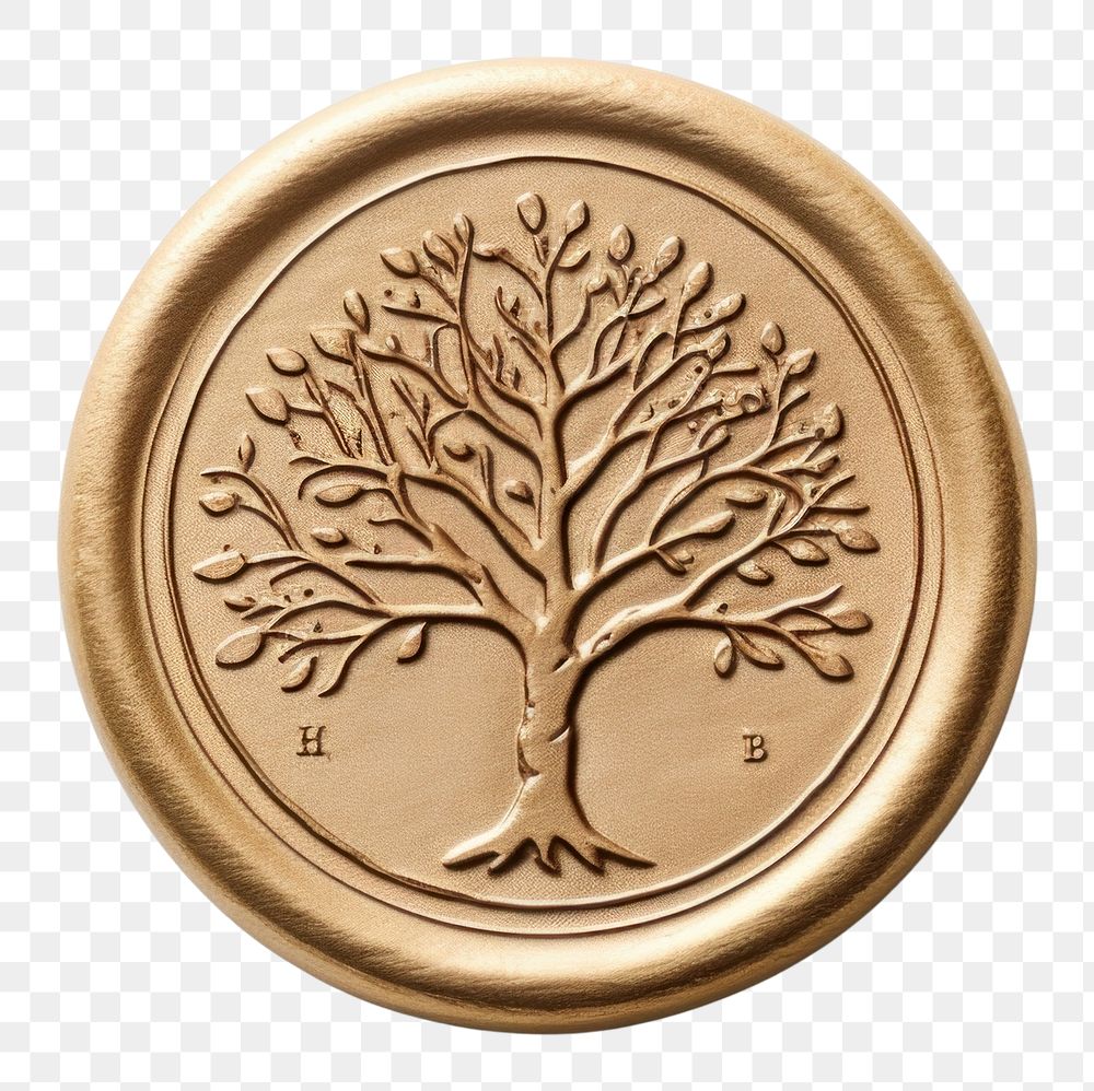 PNG  Seal Wax Stamp a tree jewelry locket money.