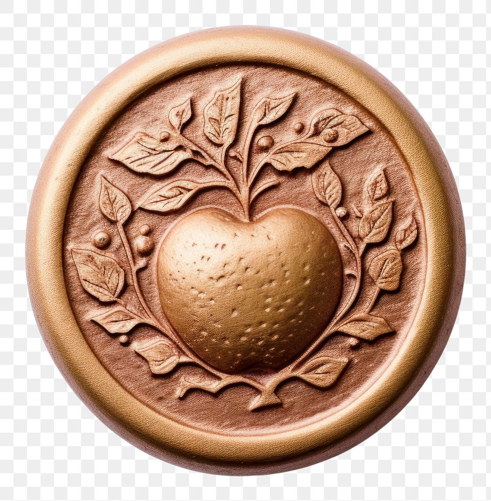 PNG  Seal Wax Stamp an apple locket craft white background.