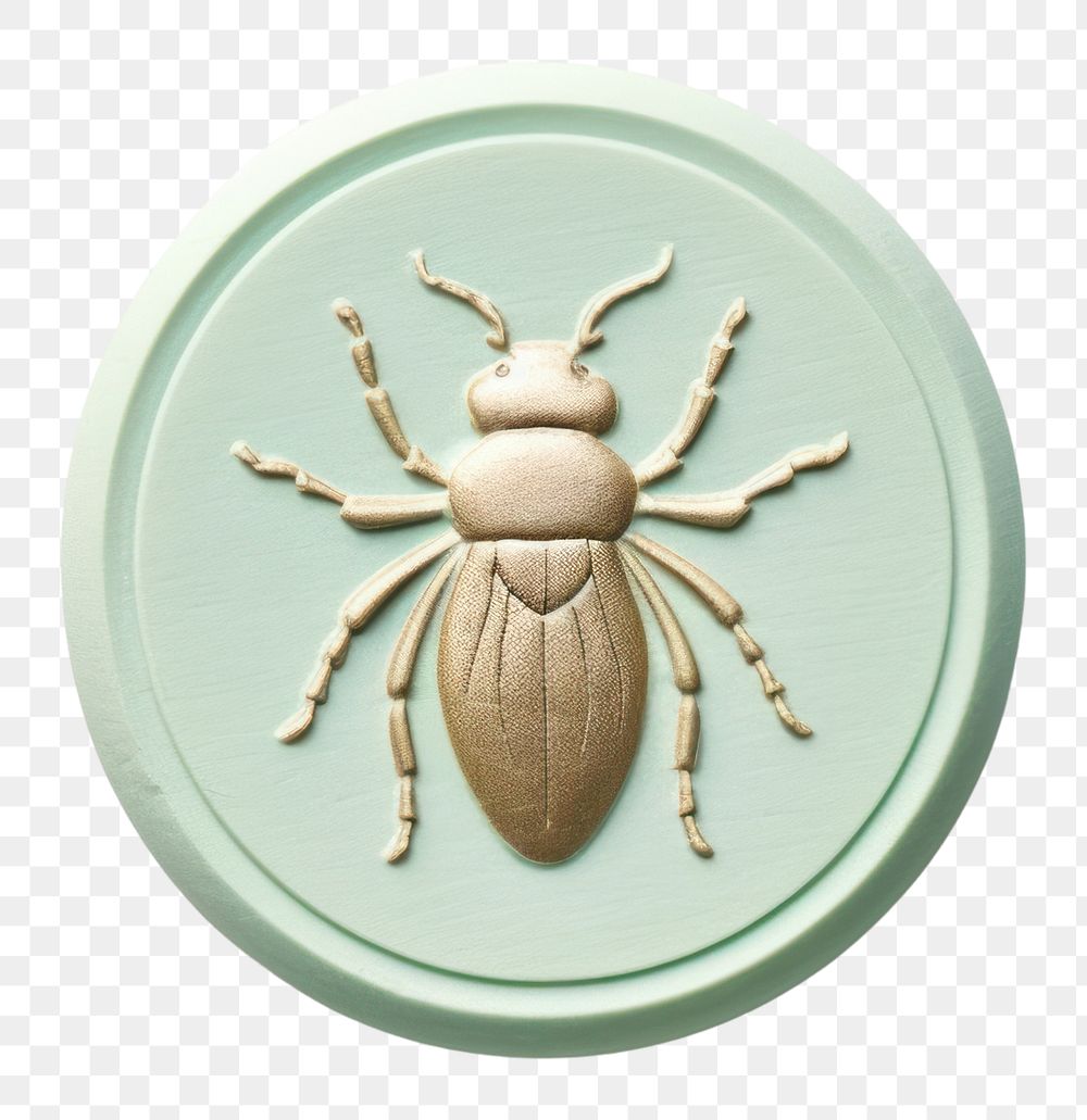 PNG  Seal Wax Stamp an insect white background accessories porcelain.