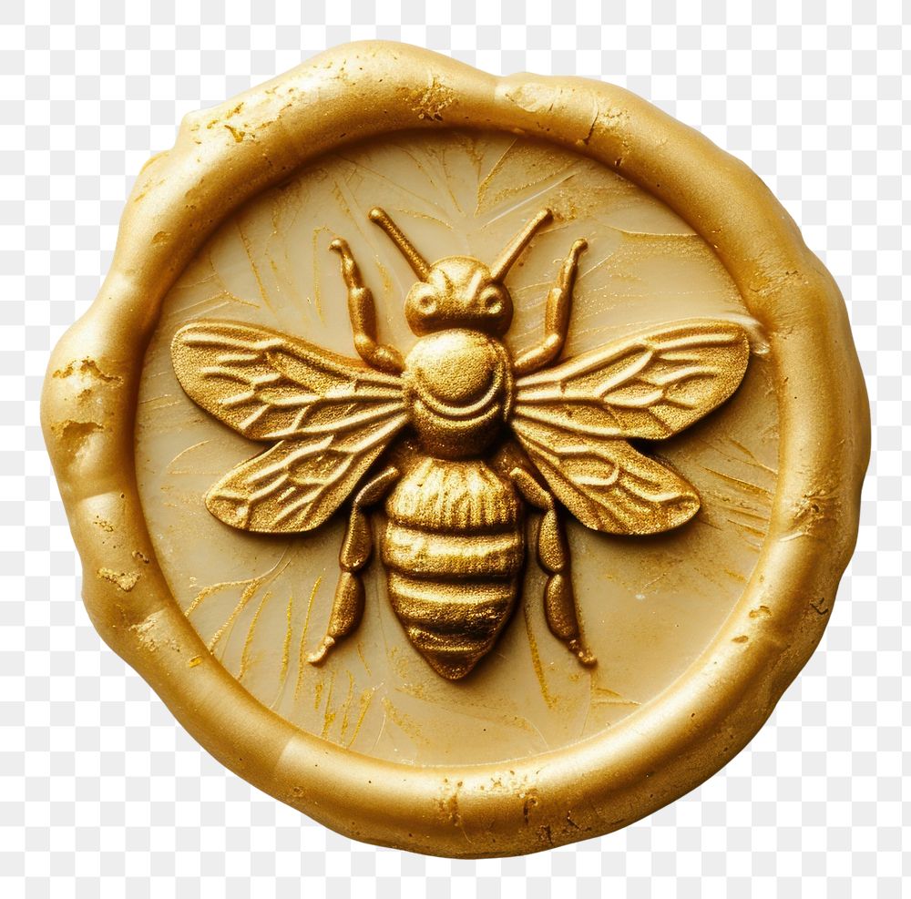 PNG  Seal Wax Stamp bee animal insect representation.