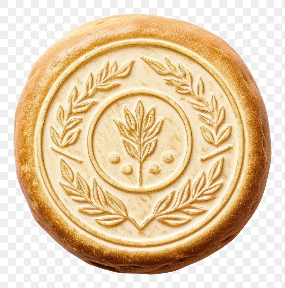 PNG  Seal Wax Stamp bread locket white background confectionery.