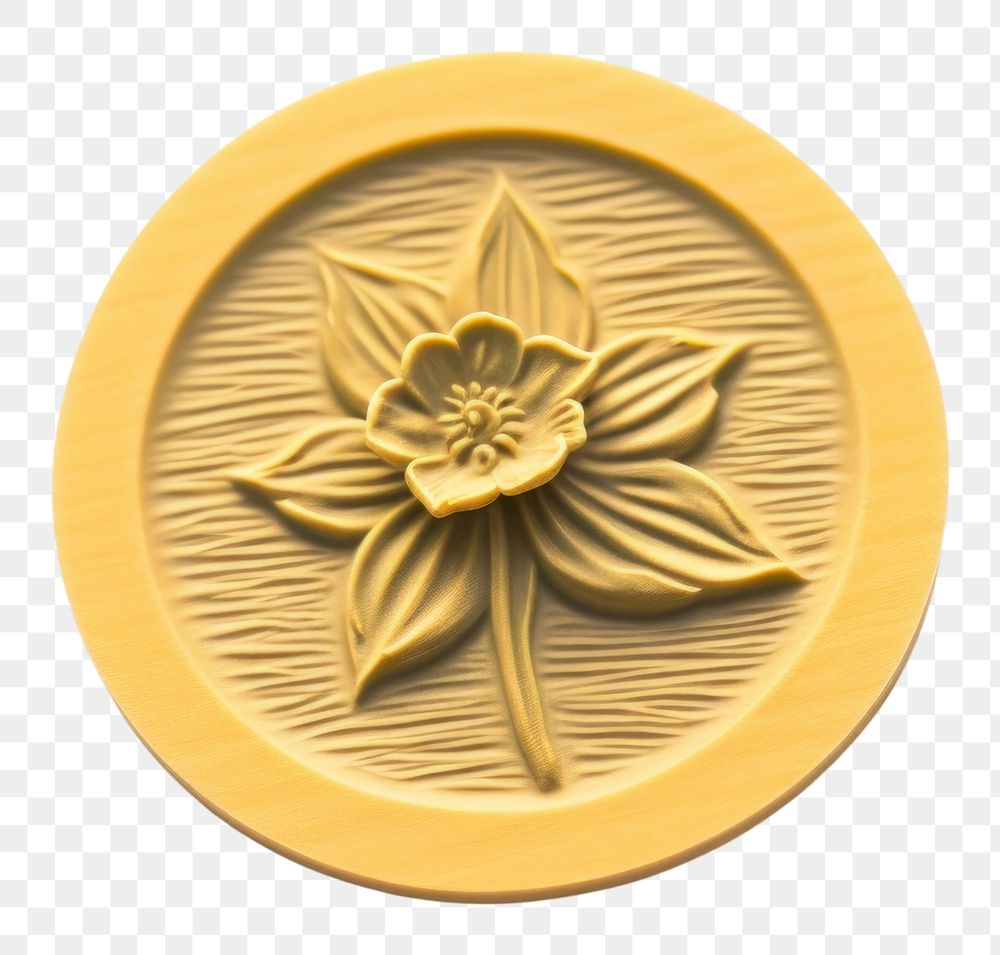 PNG  Seal Wax Stamp daffodil white background accessories creativity.