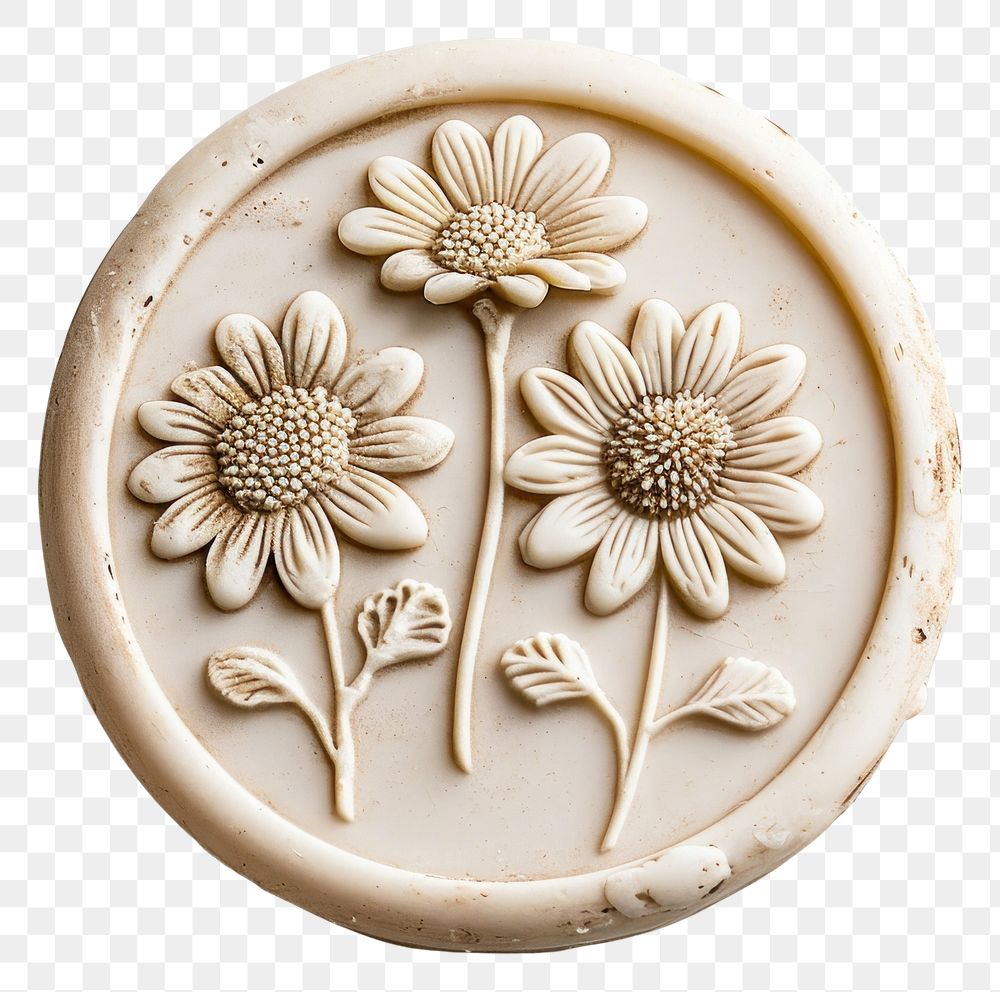 PNG  Seal Wax Stamp daisy flowers confectionery accessories creativity.