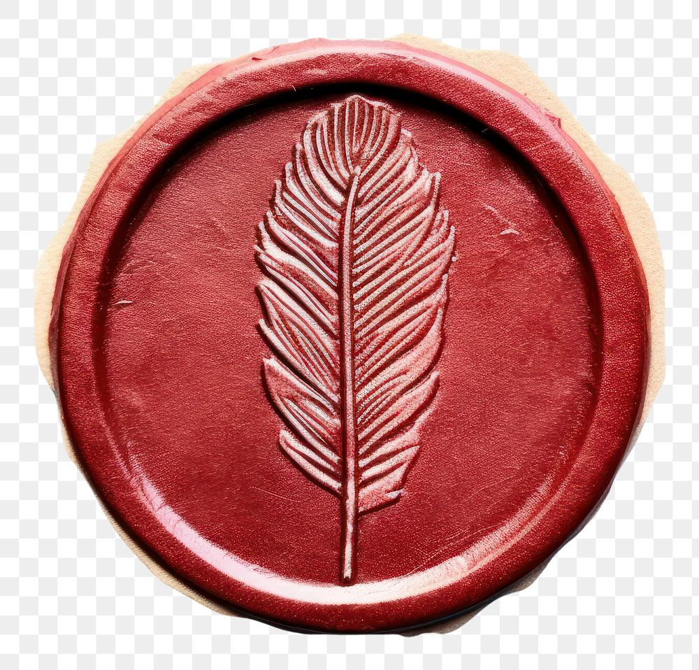 PNG  Seal Wax Stamp feather white background jewelry pattern.