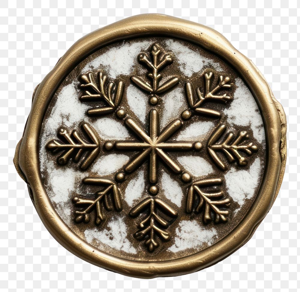 PNG  Seal Wax Stamp ice snowflake jewelry pendant locket.