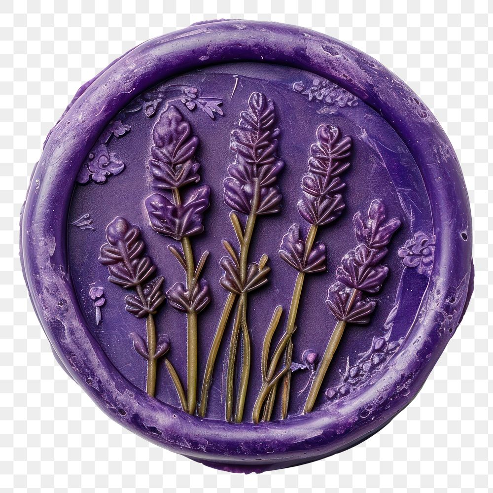 PNG  Seal Wax Stamp lavender field plant white background ingredient