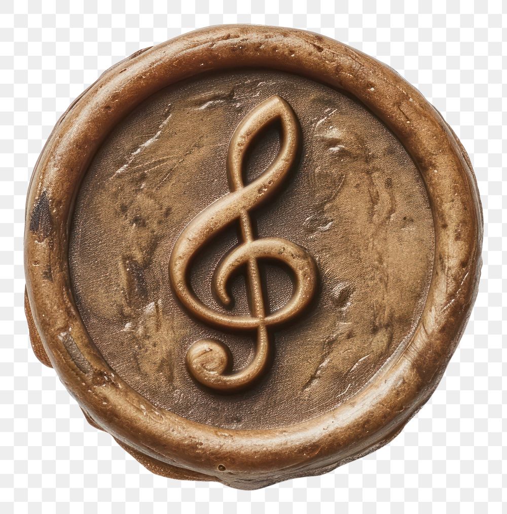 PNG  Seal Wax Stamp music note jewelry locket text.