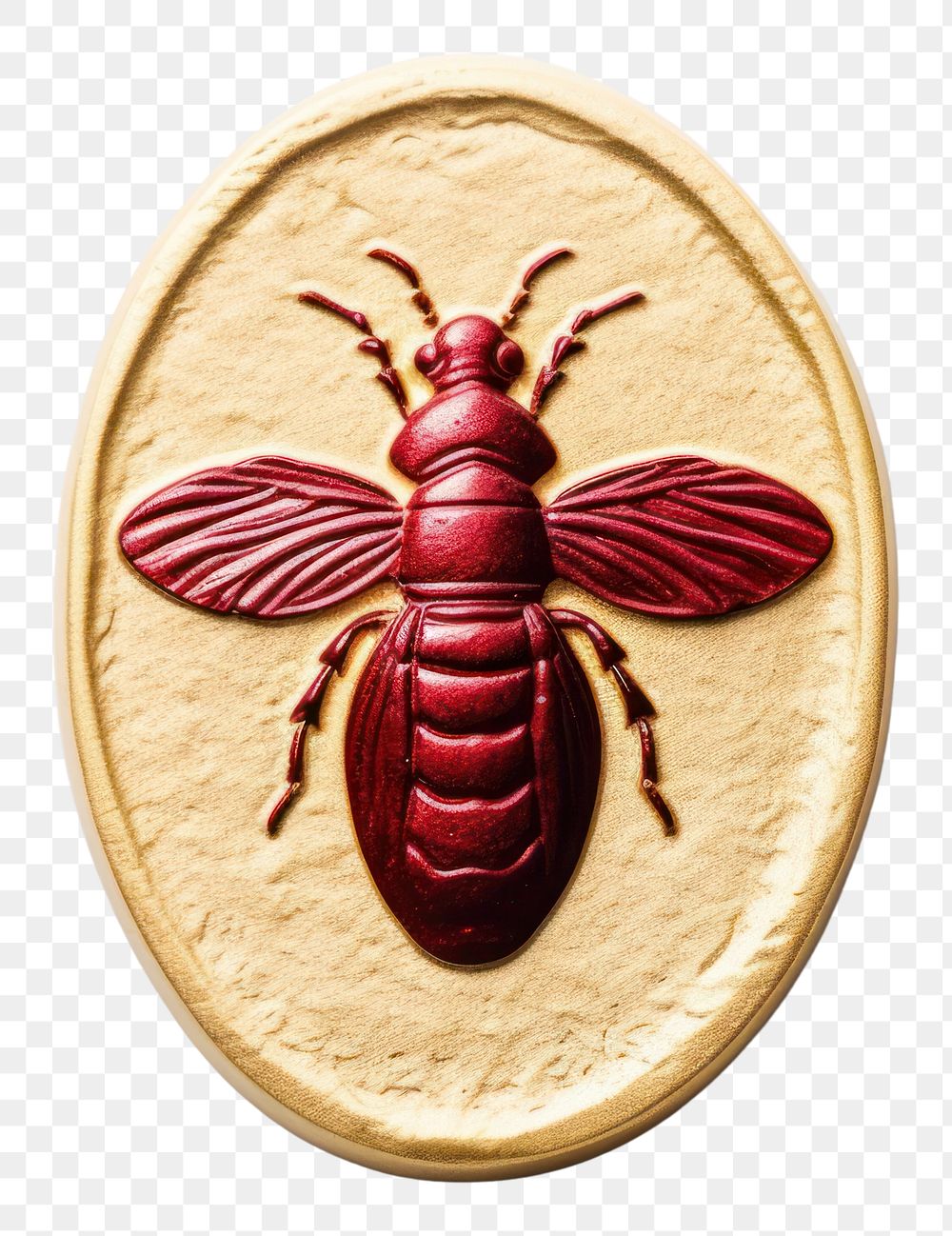 PNG  Seal Wax Stamp of an insect animal shape bee.