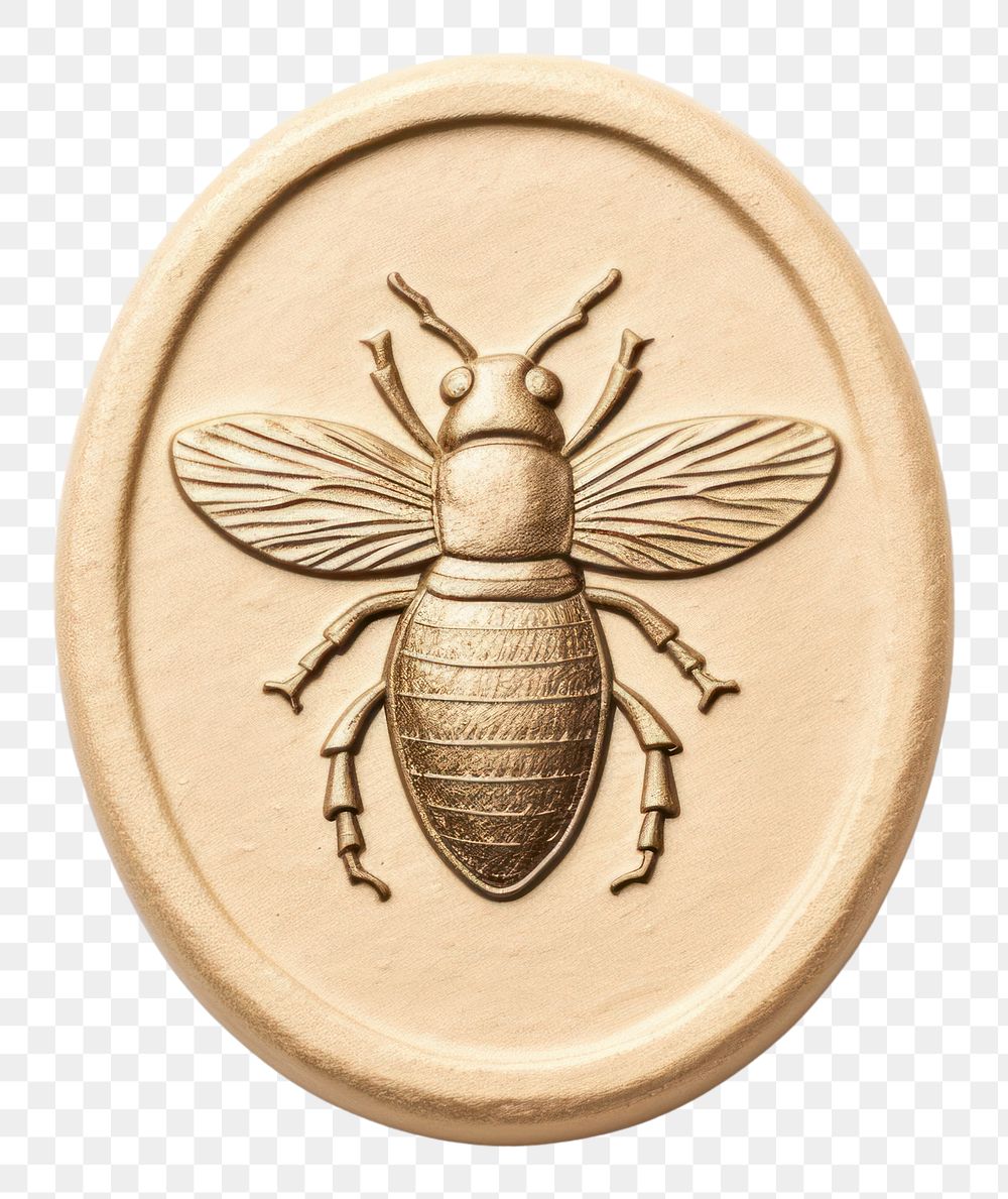 PNG  Seal Wax Stamp of an insect shape white background representation.